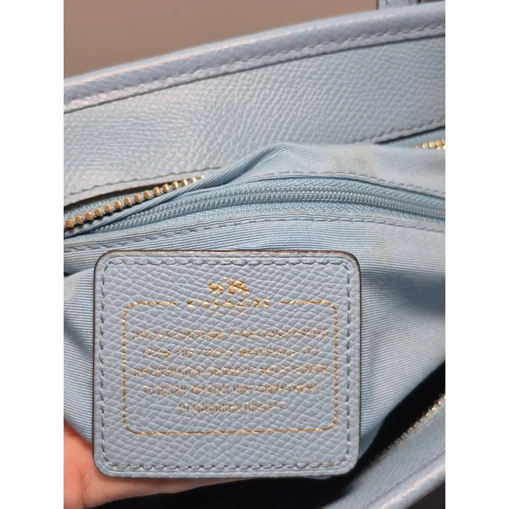 💥 Coach City Zip Leather Women's Tote - Powder Blue Purse Handbag Shoulder Bag